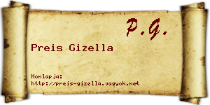 Preis Gizella névjegykártya